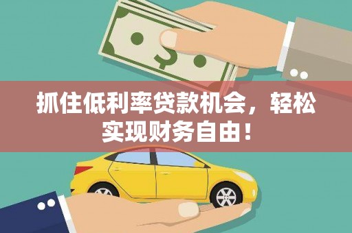 翠峦抓住低利率贷款机会，轻松实现财务自由！